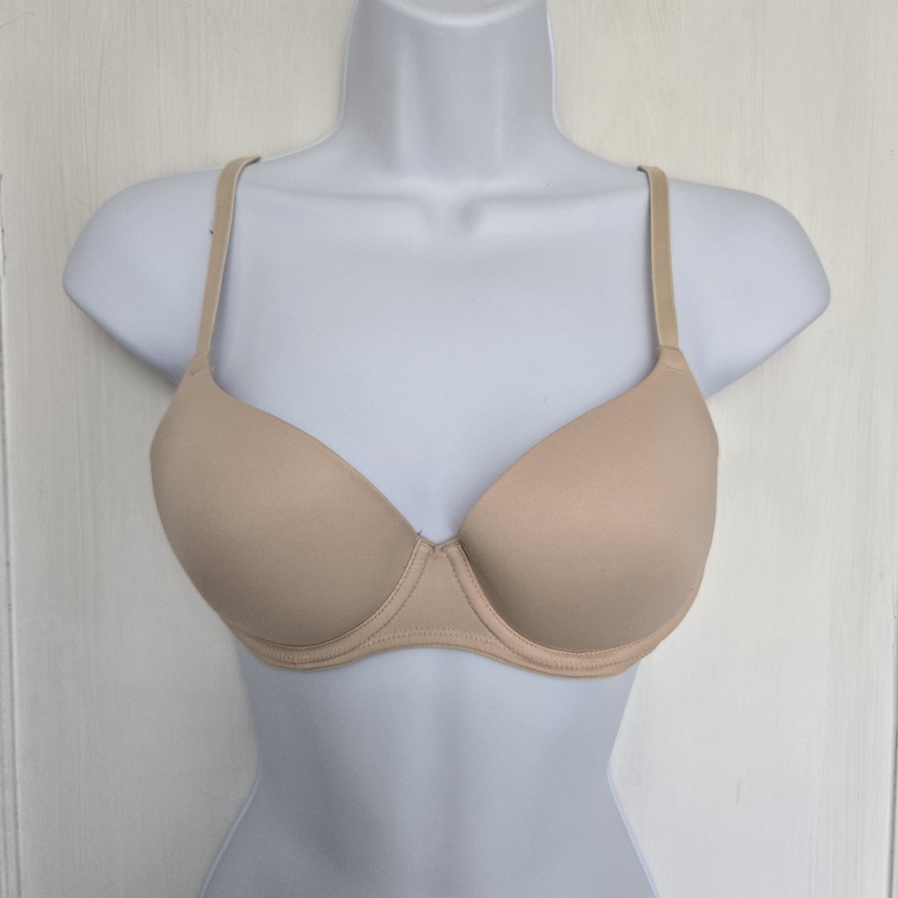 Victoria's Secret‎ PINK -Beige Underwire  Bra Wear Everywhere Lightly Lined 32C